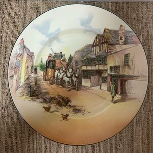 Vintage Royal Doulton England 10 1/4” Old English Coaching Scenes Plate.
